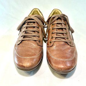 Geox Respira Lace Up Driving Shoe, Brown, Leather w/ Suede Trim, Men's Size 10